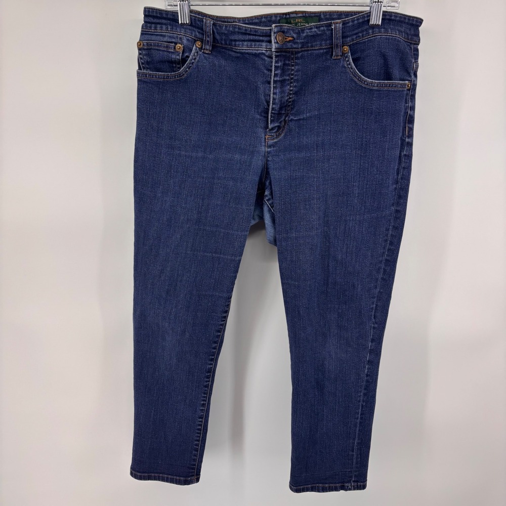 LRL Lauren Jeans Co. Ralph Lauren Women's Blue Denim‎ Straight Leg Jeans